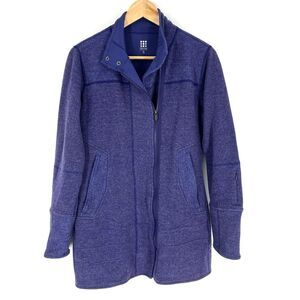 Title Nine Swacket Sweater Jacket Size Small Purple Wool Knit Full Zip Outdoor